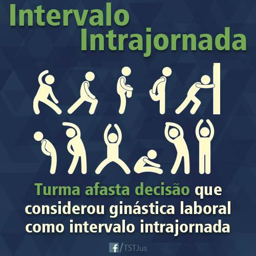 Turma afasta decisão que considerou ginástica laboral como intervalo intrajornada