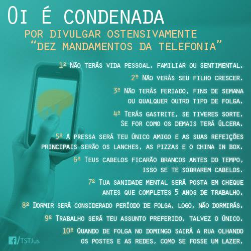 Oi é condenada por divulgar ostensivamente “dez mandamentos da telefonia”