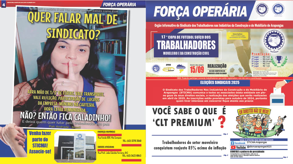 Entrega de mais uma edição do Informativo Força Operaria aos Trabalhadores