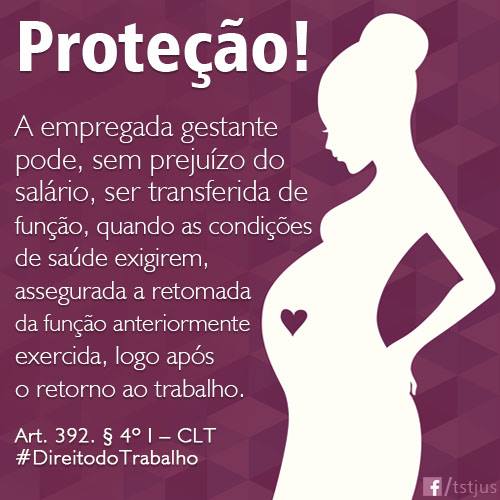 Leis trabalhistas apoiam gestante 