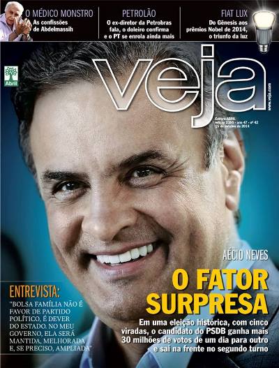 TSE considera que Veja faz propaganda em favor de Aécio